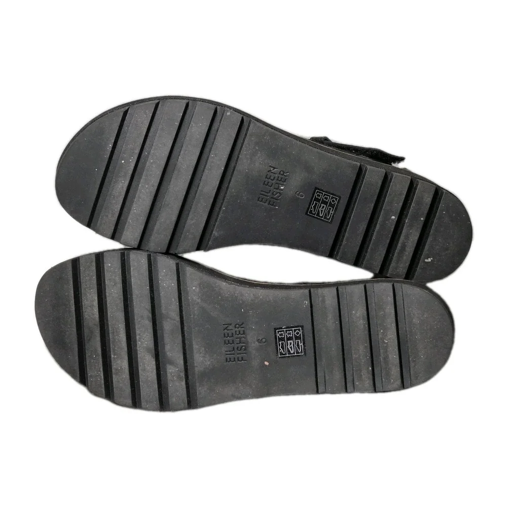 Eileen Fisher Weslia Espadrille Size 6 Black Platform Wedge Sandal NNB